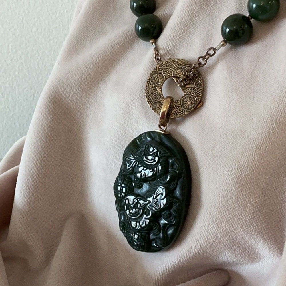 AKR Amy Khan Russell Carved Jade Pendant